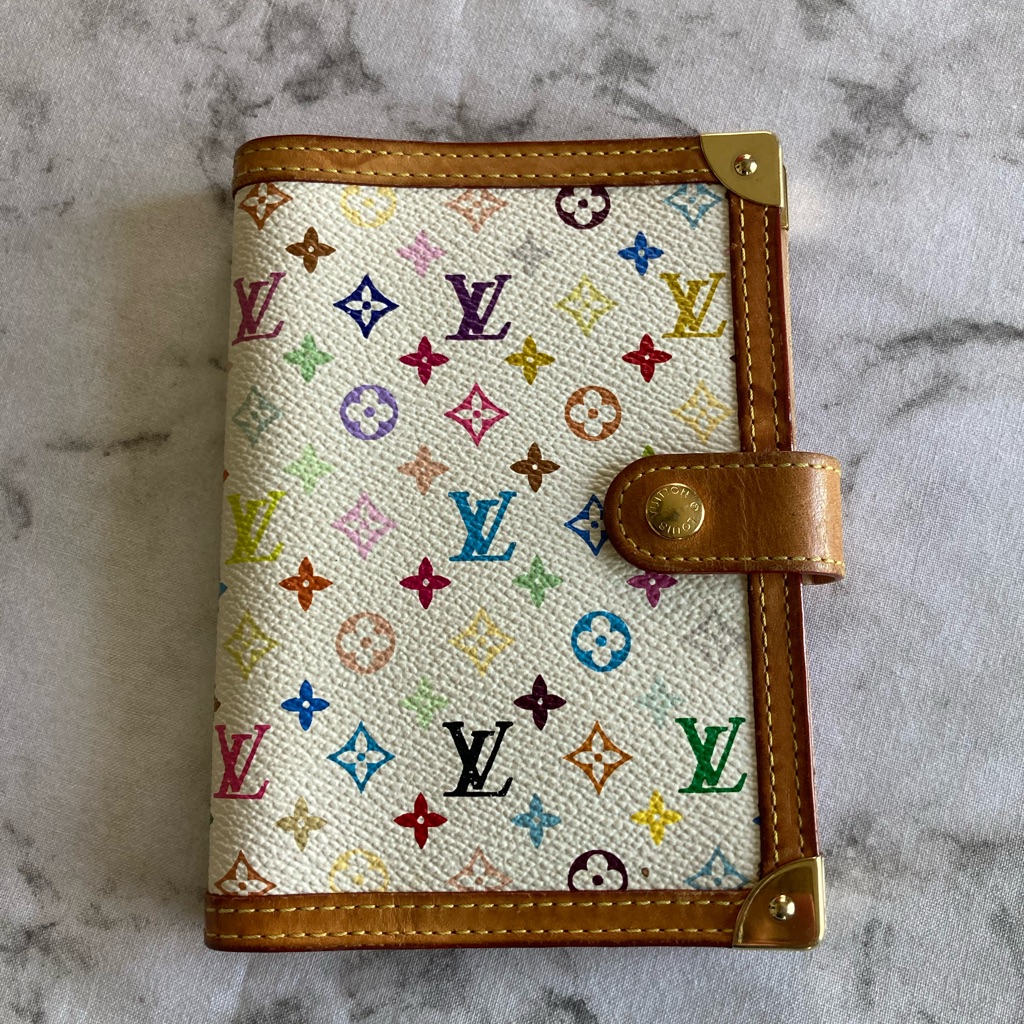 Louis Vuitton Agenda Passport Holder Wallet Takashi Murakami Multi Color